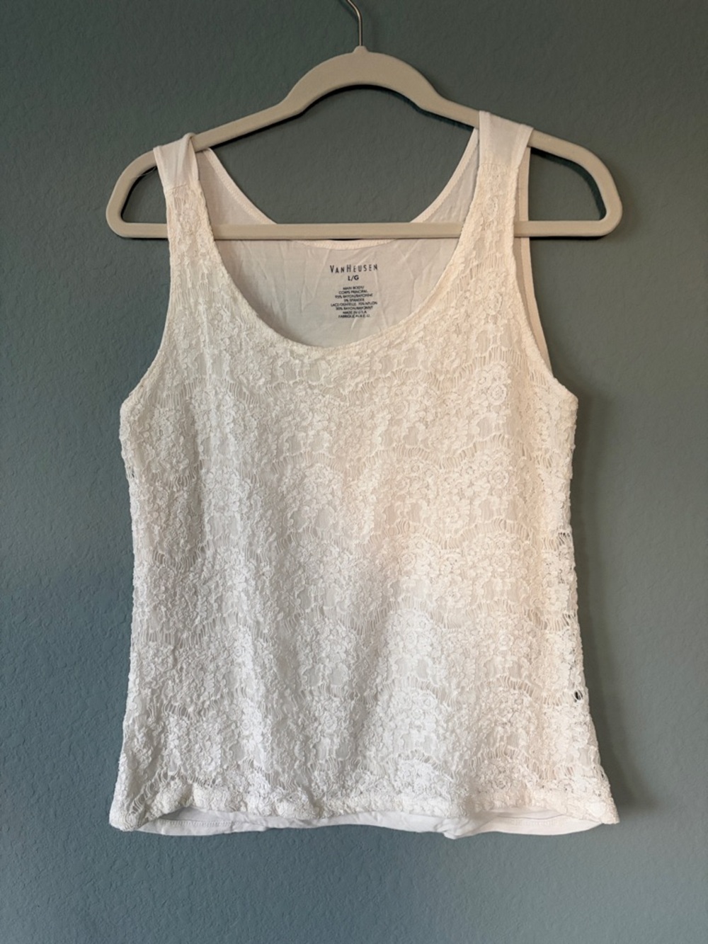 Van Heusen White Lace Camisole Tank